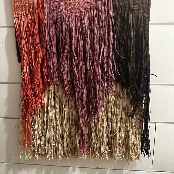 Woven Wall Hanging Sunset Colors Wall Art Tapestry Contemporary NEW 30” - Picture 4 of 9